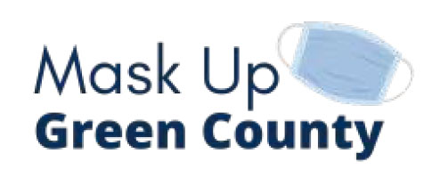 Mask Up Green County logo with mask