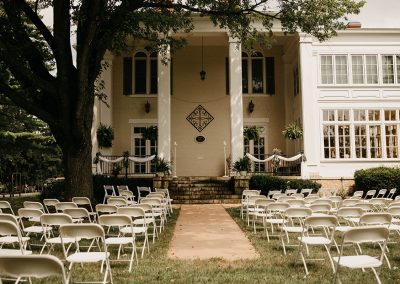Ludlow Mansion front with guest chairs set up