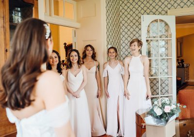 bride and bridesmaid dress reveal